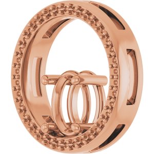 10K Rose Gold 8x6 mm Oval Pendant Mounting – image 4