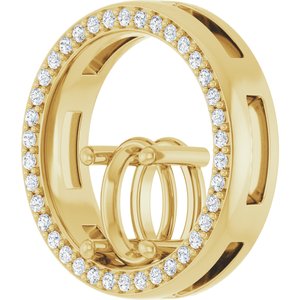 14K Yellow Gold 8x6 mm Oval 1/4 CTW Lab-Grown Diamond Semi-Set Pendant – image 4