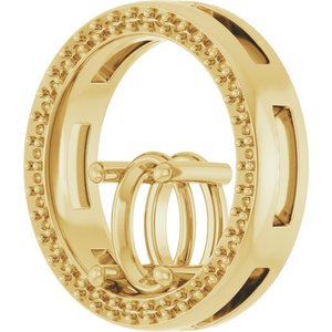 14K Yellow Gold 8x6 mm Oval Pendant Mounting – image 4