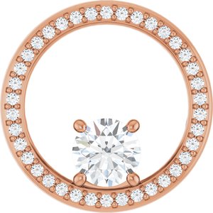 18K Rose Gold 5.8 mm Round Pendant Mounting
