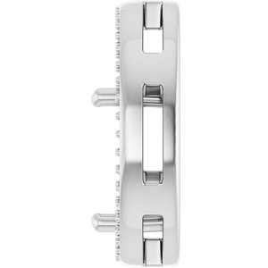 10K White Gold 10x8 mm Emerald Pendant Mounting – image 6