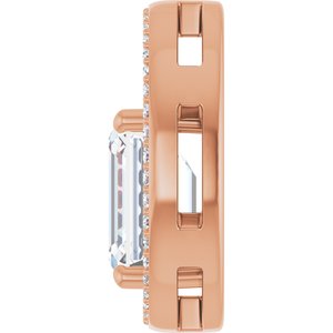 10K Rose Gold 10x8 mm Emerald Pendant Mounting – image 5