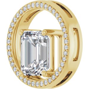 10K Yellow Gold 10x8 mm Emerald Pendant Mounting – image 3