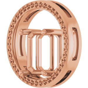 10K Rose Gold 10x8 mm Emerald Pendant Mounting – image 4