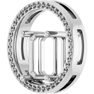 18K White Gold 10x8 mm Emerald Pendant Mounting – image 4