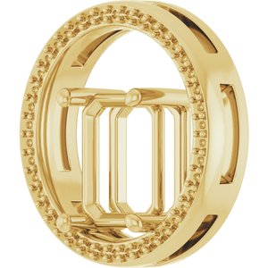 14K Yellow Gold 10x8 mm Emerald Pendant Mounting – image 4