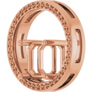 18K Rose Gold 8x8 mm Asscher Pendant Mounting – image 4