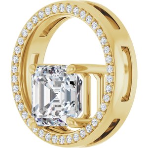 10K Yellow Gold 8x8 mm Asscher Pendant Mounting – image 3