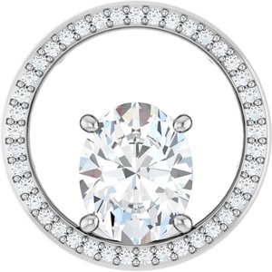 10K White Gold 10x8 mm Oval Pendant Mounting