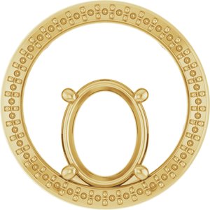 18K Yellow Gold 10x8 mm Oval Pendant Mounting – image 2