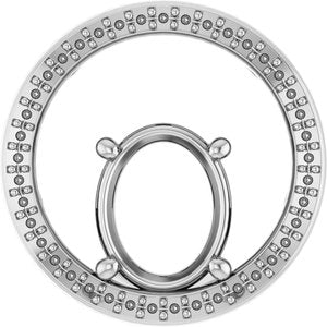 18K White Gold 10x8 mm Oval Pendant Mounting – image 2