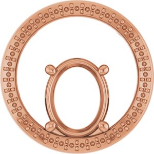14K Rose Gold 10x8 mm Oval Pendant Mounting – image 2