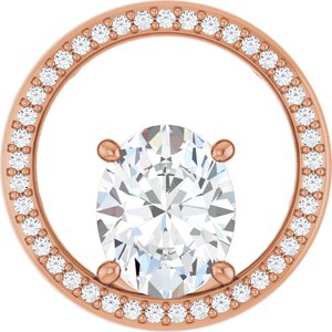 10K Rose Gold 10x8 mm Oval Pendant Mounting