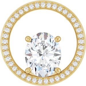 10K Yellow Gold 10x8 mm Oval Pendant Mounting
