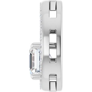 18K White Gold 7x7 mm Asscher Pendant Mounting – image 5