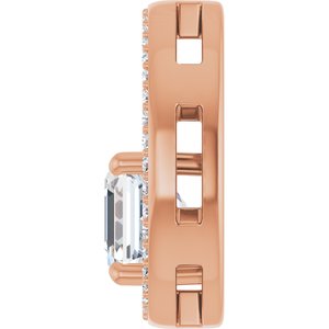 14K Rose Gold 7x7 mm Asscher Pendant Mounting – image 5