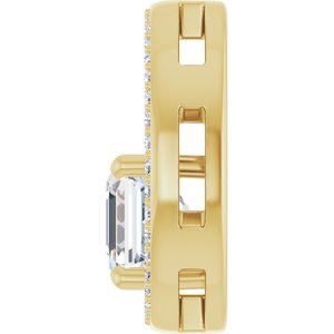 18K Yellow Gold 7x7 mm Asscher Pendant Mounting – image 5