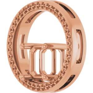 18K Rose Gold 7x7 mm Asscher Pendant Mounting – image 4