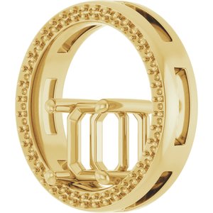 14K Yellow Gold 7x7 mm Asscher Pendant Mounting – image 4