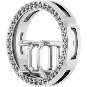 Continuum Sterling Silver 7x7 mm Asscher Pendant Mounting – image 4