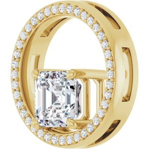14K Yellow Gold 7x7 mm Asscher Pendant Mounting – image 3