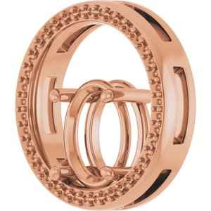 18K Rose Gold 10x8 mm Oval Pendant Mounting – image 4