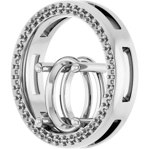 14K White Gold 10x8 mm Oval Pendant Mounting – image 4