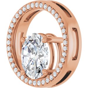18K Rose Gold 10x8 mm Oval Pendant Mounting – image 3