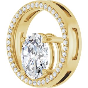 18K Yellow Gold 10x8 mm Oval Pendant Mounting – image 3