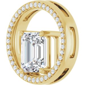 18K Yellow Gold 9x7 mm Emerald Pendant Mounting – image 3