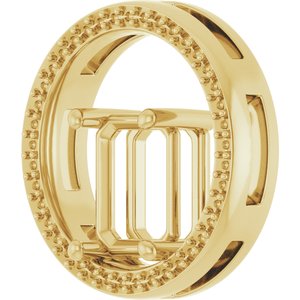 10K Yellow Gold 9x7 mm Emerald Pendant Mounting – image 4