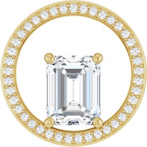 10K Yellow Gold 9x7 mm Emerald Pendant Mounting