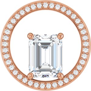 14K Rose Gold 9x7 mm Emerald Pendant Mounting