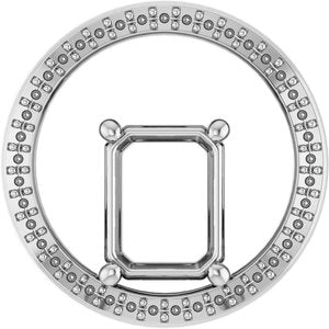 Sterling Silver 9x7 mm Emerald Pendant Mounting – image 2