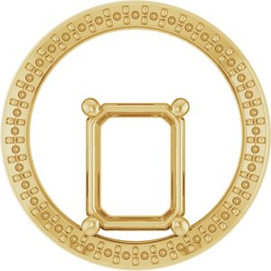 18K Yellow Gold 9x7 mm Emerald Pendant Mounting – image 2