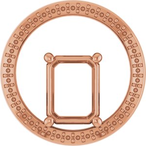 18K Rose Gold 9x7 mm Emerald Pendant Mounting – image 2