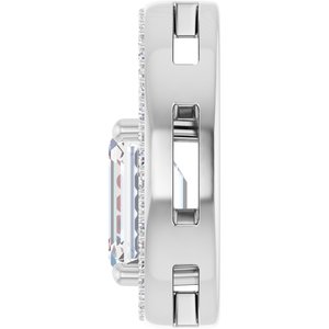 14K White Gold 9x7 mm Emerald Pendant Mounting – image 5