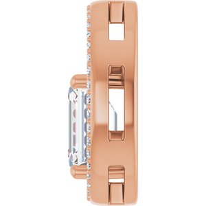 14K Rose Gold 9x7 mm Emerald Pendant Mounting – image 5