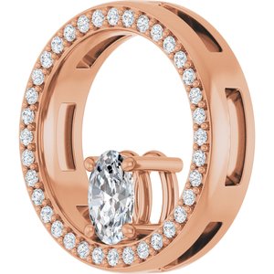 18K Rose Gold 6x4 mm Oval Pendant Mounting – image 3