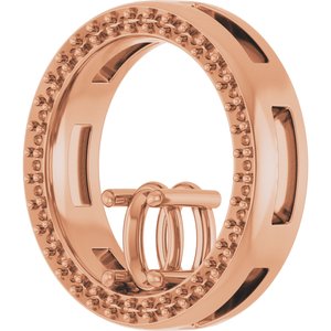 18K Rose Gold 6x4 mm Oval Pendant Mounting – image 4
