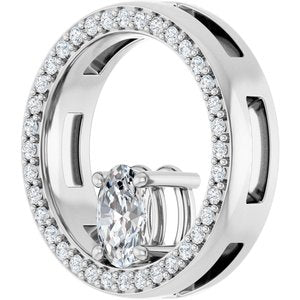 14K X1 White Gold 6x4 mm Oval Pendant Mounting – image 3