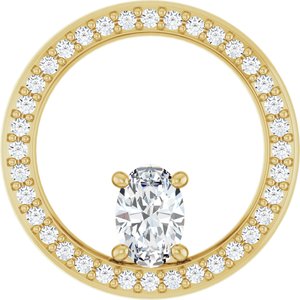 18K Yellow Gold 6x4 mm Oval Pendant Mounting