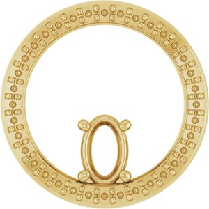 14K Yellow Gold 6x4 mm Oval Pendant Mounting – image 2