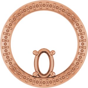 18K Rose Gold 6x4 mm Oval Pendant Mounting – image 2