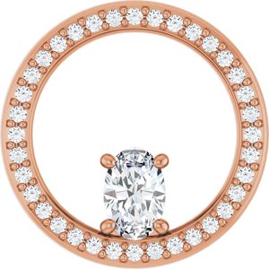 14K Rose Gold 6x4 mm Oval Pendant Mounting