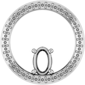 Sterling Silver 6x4 mm Oval Pendant Mounting – image 2
