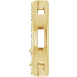 14K Yellow Gold 4.1 mm Round 1/8 CTW Natural Diamond Semi-Set Pendant – image 6