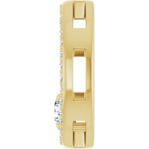 14K Yellow Gold 4.1 mm Round 1/8 CTW Natural Diamond Semi-Set Pendant – image 5