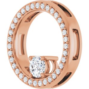 10K Rose Gold 4.1 mm Round Pendant Mounting – image 3