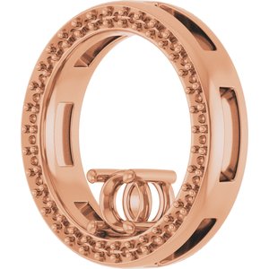 18K Rose Gold 4.1 mm Round Pendant Mounting – image 4